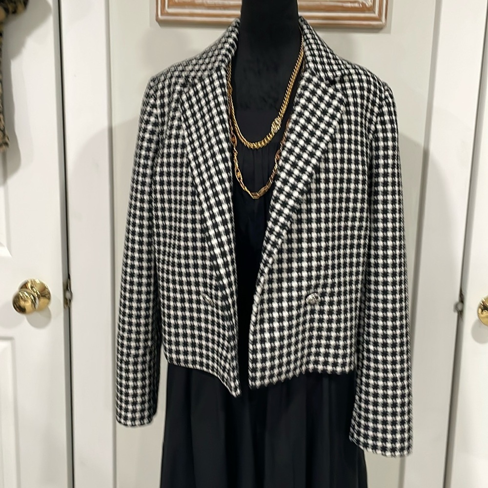 Rachel Zoe cropped Houndstooth SZ Large